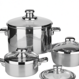 stainless steel cookware set with glass lid