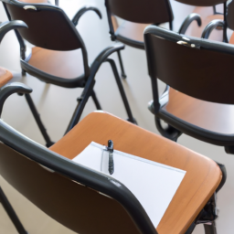 lecture hall chairs with writing tablet