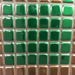 Green glass penny tile