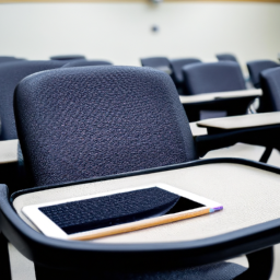 lecture room seating with writing tablet