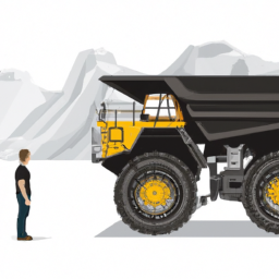 mining truck compared to human