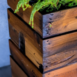 wood slat planter