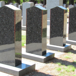 black granite flat headstones