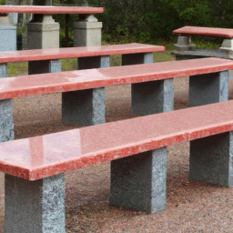 red granite cemetery benches custom