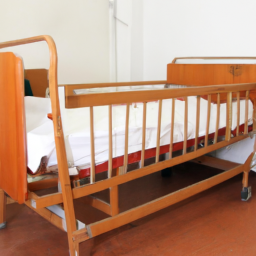 wooden hospital bed