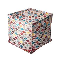 Fabric Cube Ottoman Pouf