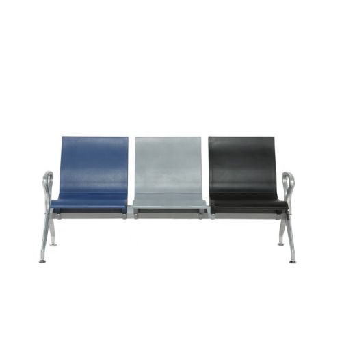 3-seater waiting Blue Grey and Black airport chair W9915